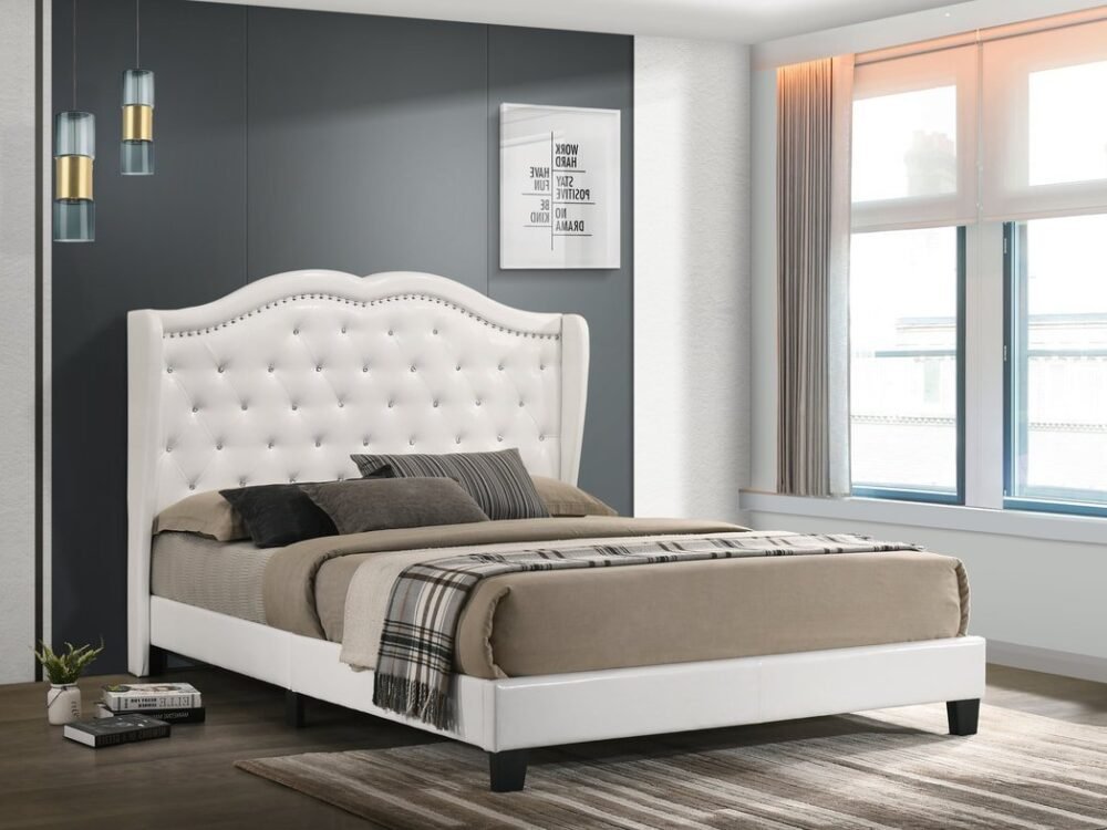 Paradise2 White - Full, Queen, King  *PLATFORM BED*
