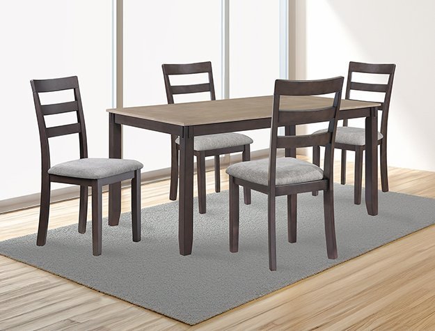 2255LB-SET BRANSON 5PK DINETTE SET LIGHT BROWN