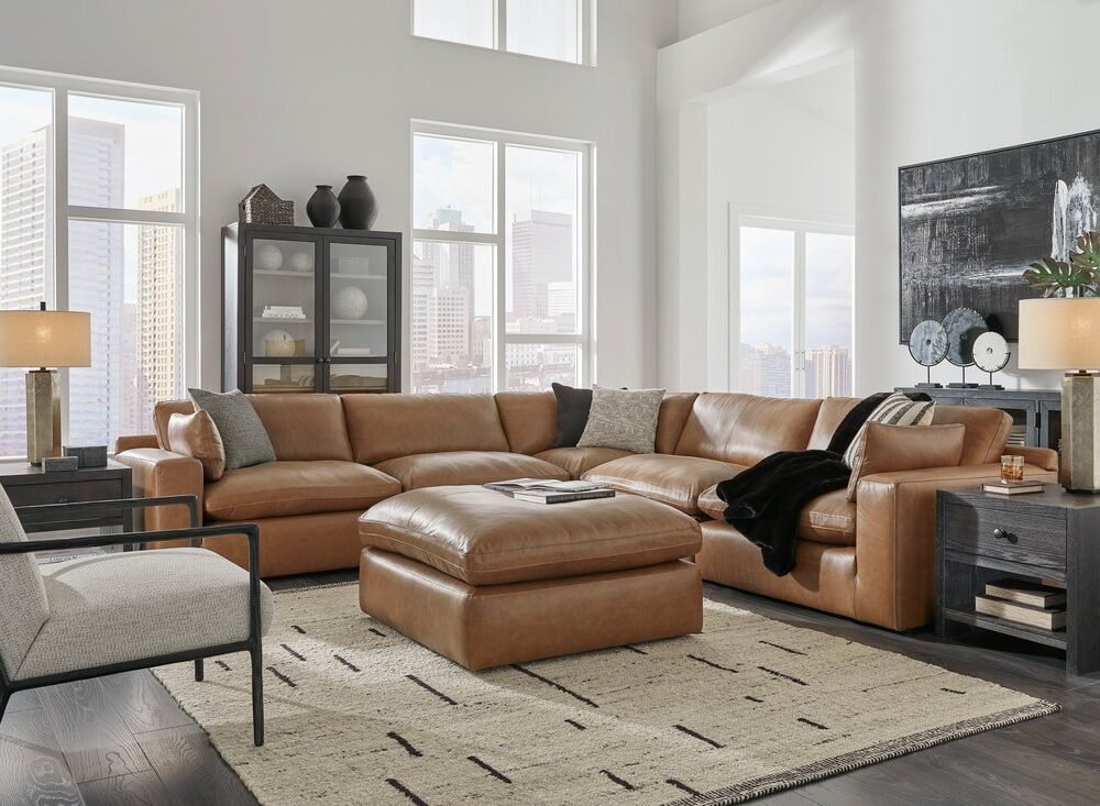 Ashley 309-01 - 5PC Genuine Leather Sectional Set