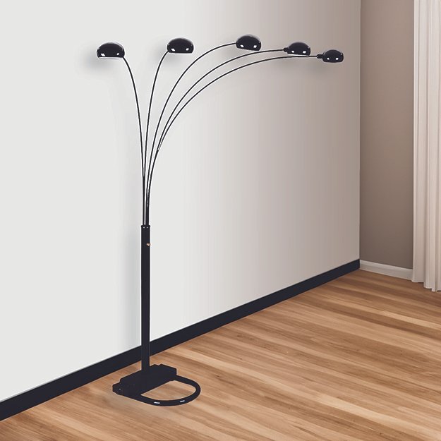 4888B-BK PEACOCK SHADE FLOOR LAMP BK 82"H