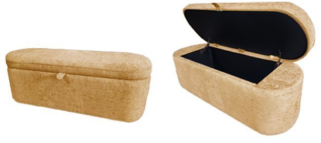 4924GD-BENCH PHILIPA STORAGE BENCH- GOLD TWEED