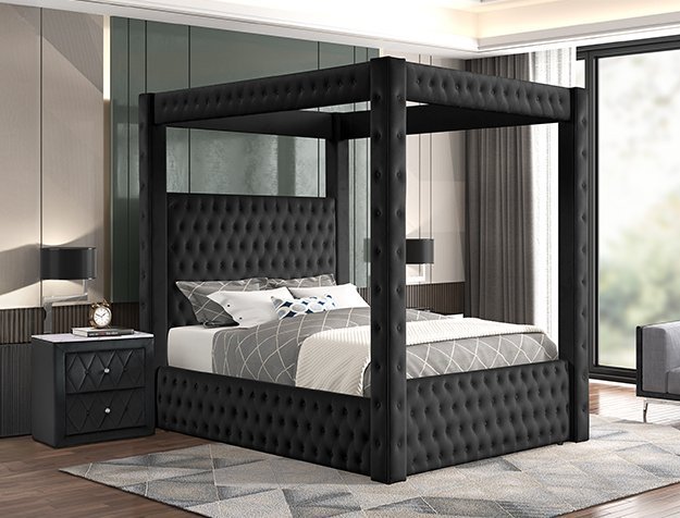 5114BK ANNABELLE CANOPY BED BLACK