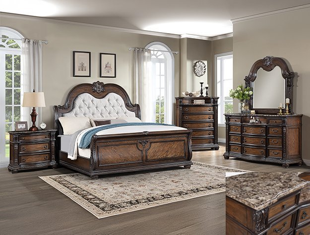 SETB1610 STANLEY BEDROOM GROUP -COFFEE BROWN