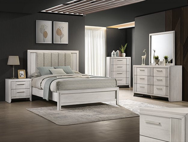 SETB5552 CARLTON BEDROOM GROUP WHITE