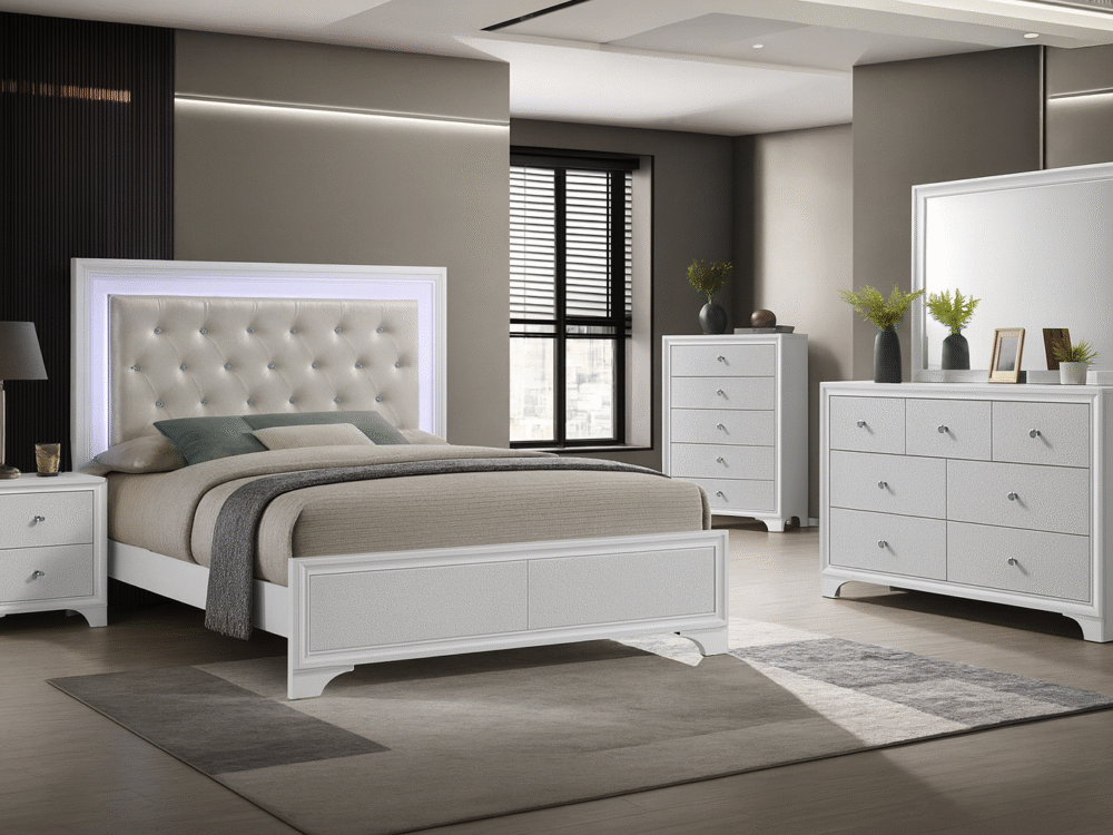 SETB4312 LYSSA BEDROOM OAT/FROST