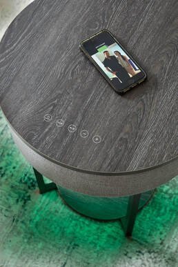 a4000641-green-color-detail.jpeg A4000641 - Accent Table w/Speaker, Wireless Charger, Lights
