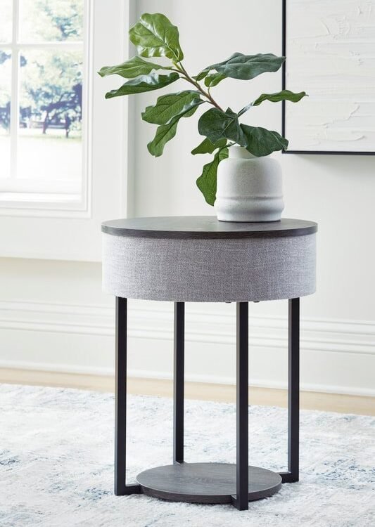A4000641 - Accent Table w/Speaker, Wireless Charger, Lights