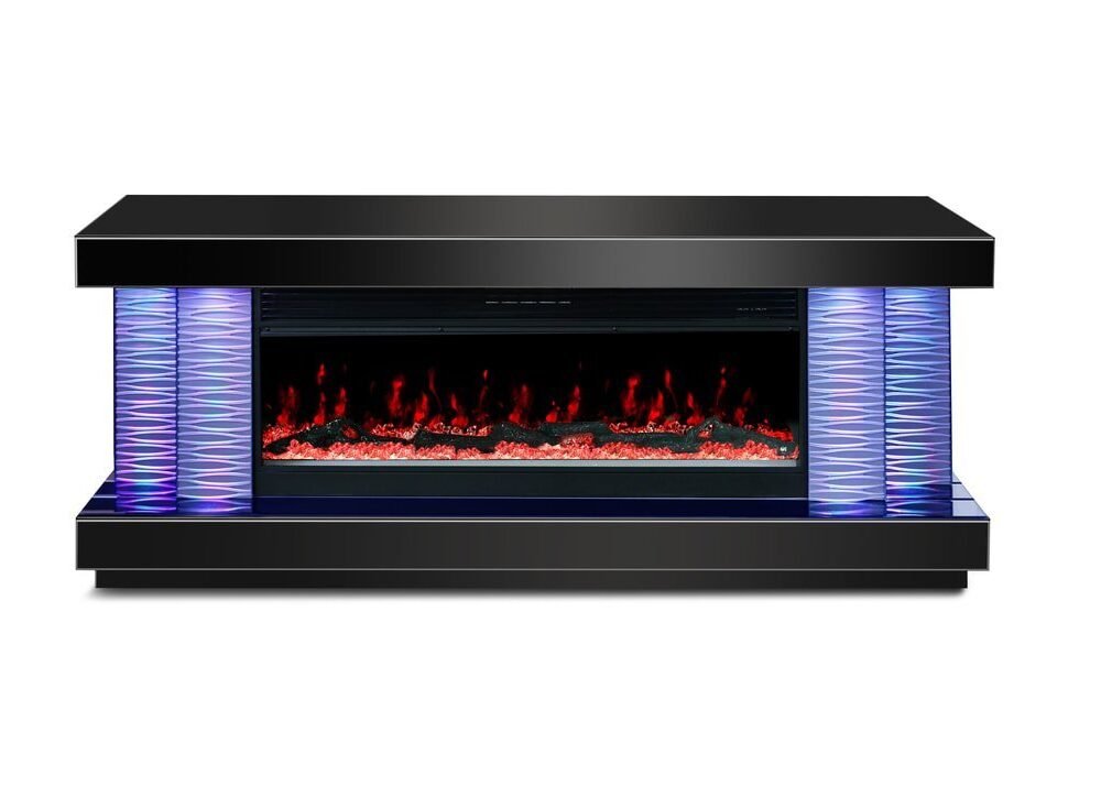 A89 TV STAND W/FIREPLACE (BLACK)