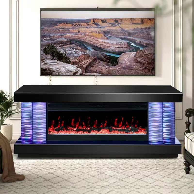 a89-2_orig.jpeg A89 TV STAND W/FIREPLACE (BLACK)