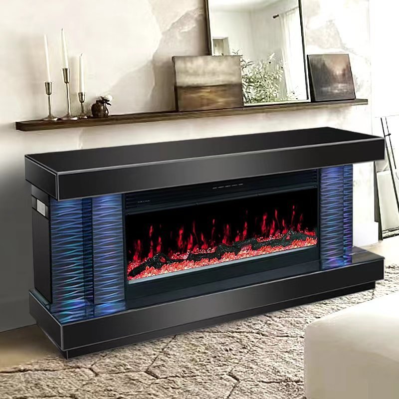 a89-3_orig.jpeg A89 TV STAND W/FIREPLACE (BLACK)