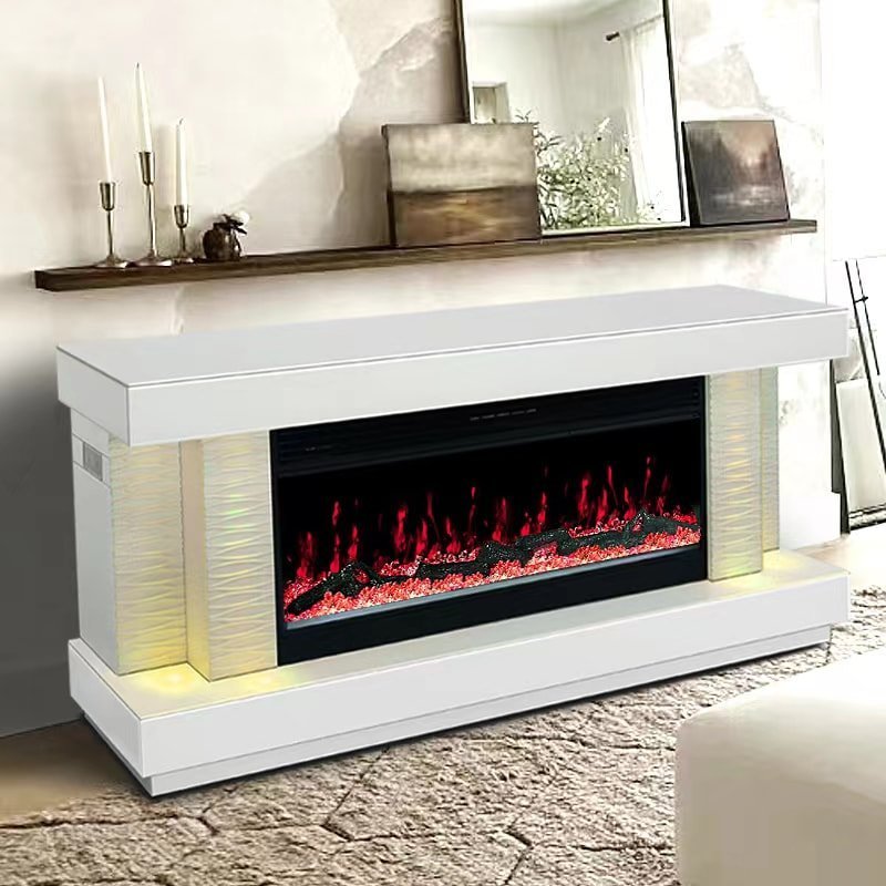 a91-2_orig.jpeg A91 TV STAND W/FIREPLACE (WHITE)