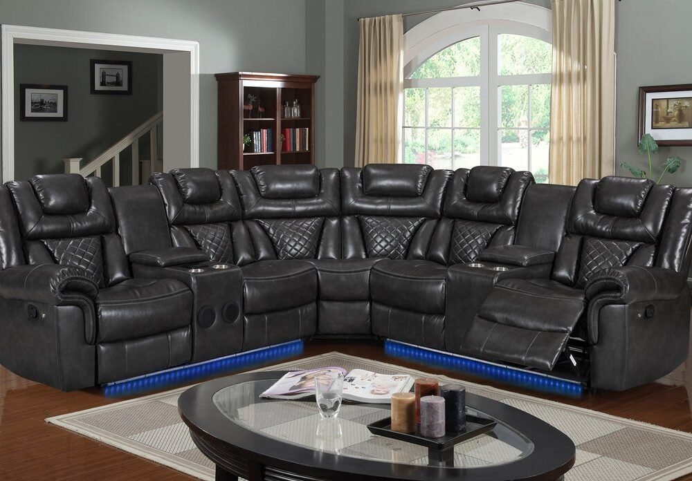 Alexa2023 Grey Reclining Sectional