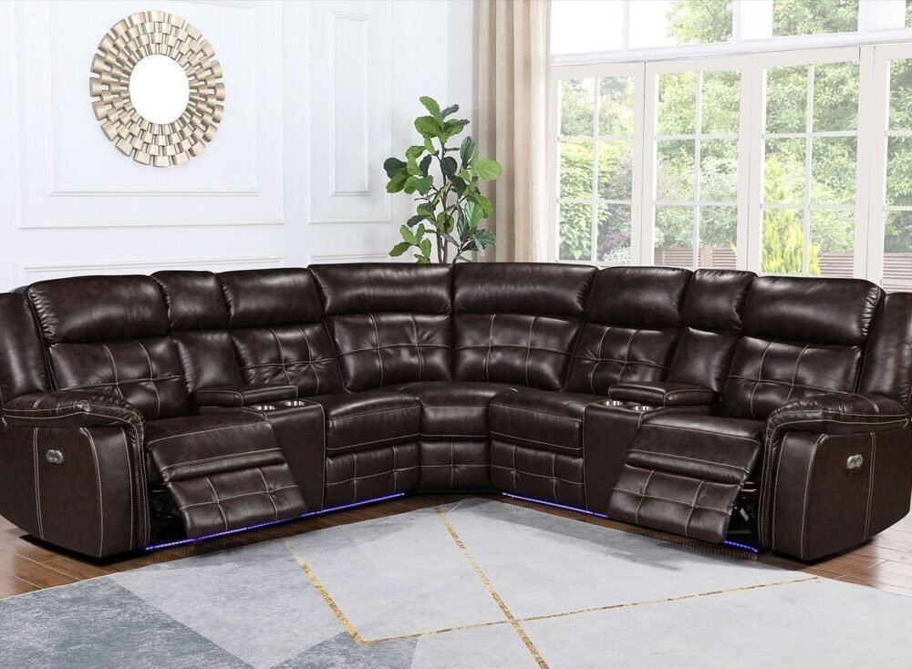 Amazon2027 Power LED Reclining Sectional