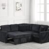 Ariel Black Sectional With Pull-Out Bed