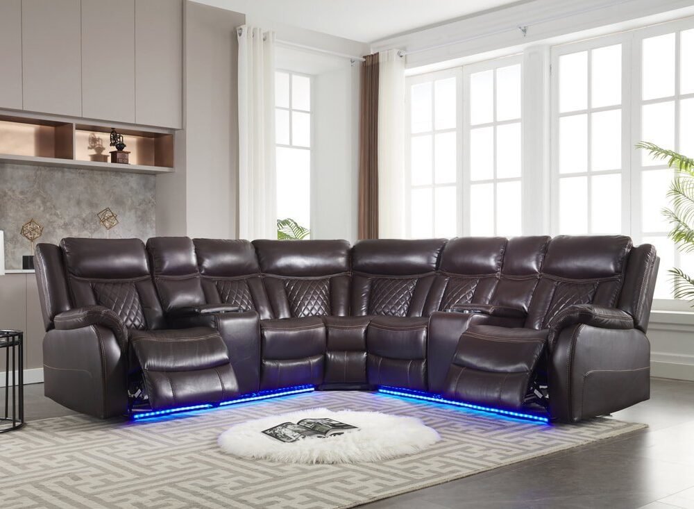 Batman Espresso Power Reclining Sectional