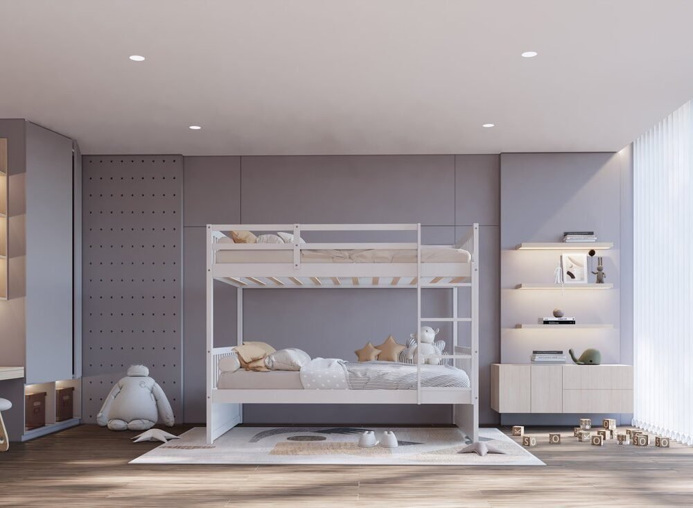 BB11 Twin/Twin Bunk Bed White