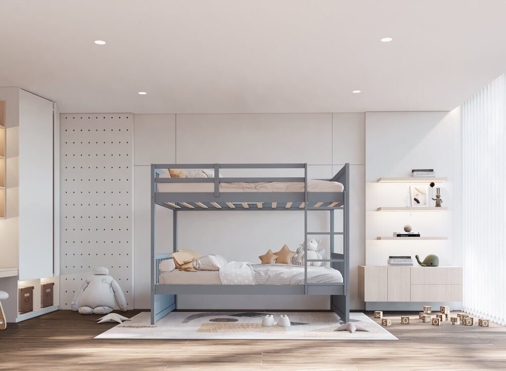 BB13 Twin/Twin Bunk Bed Gray