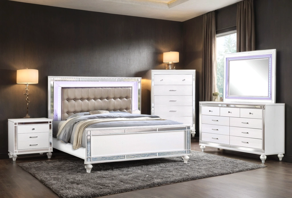 Blanca2 White Bedroom Set Queen, King