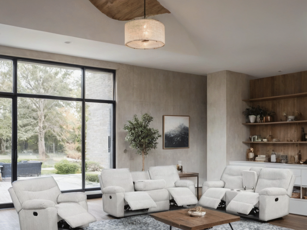 BRAVO - Beige 3pc Reclining Set