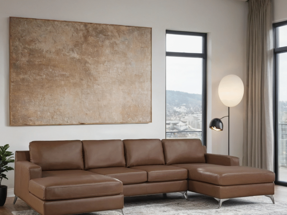 Candace Saddle Double Chaise Sectional