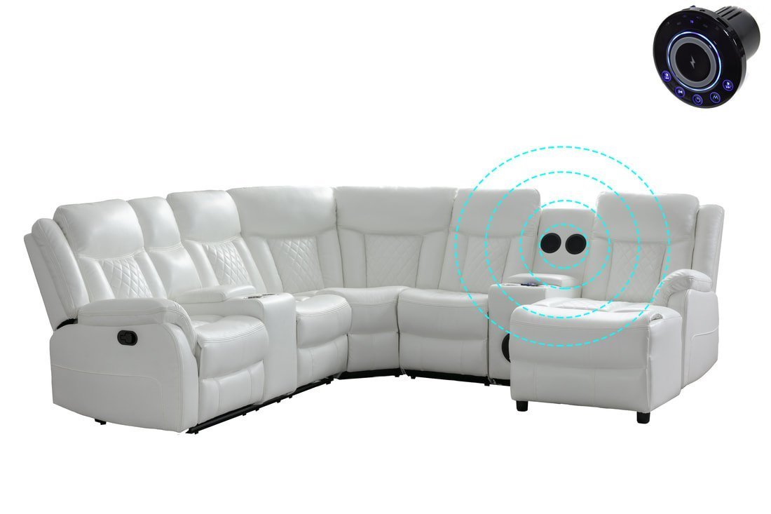 Spaceship Sand Power Reclining Sectional (Power Headrests)