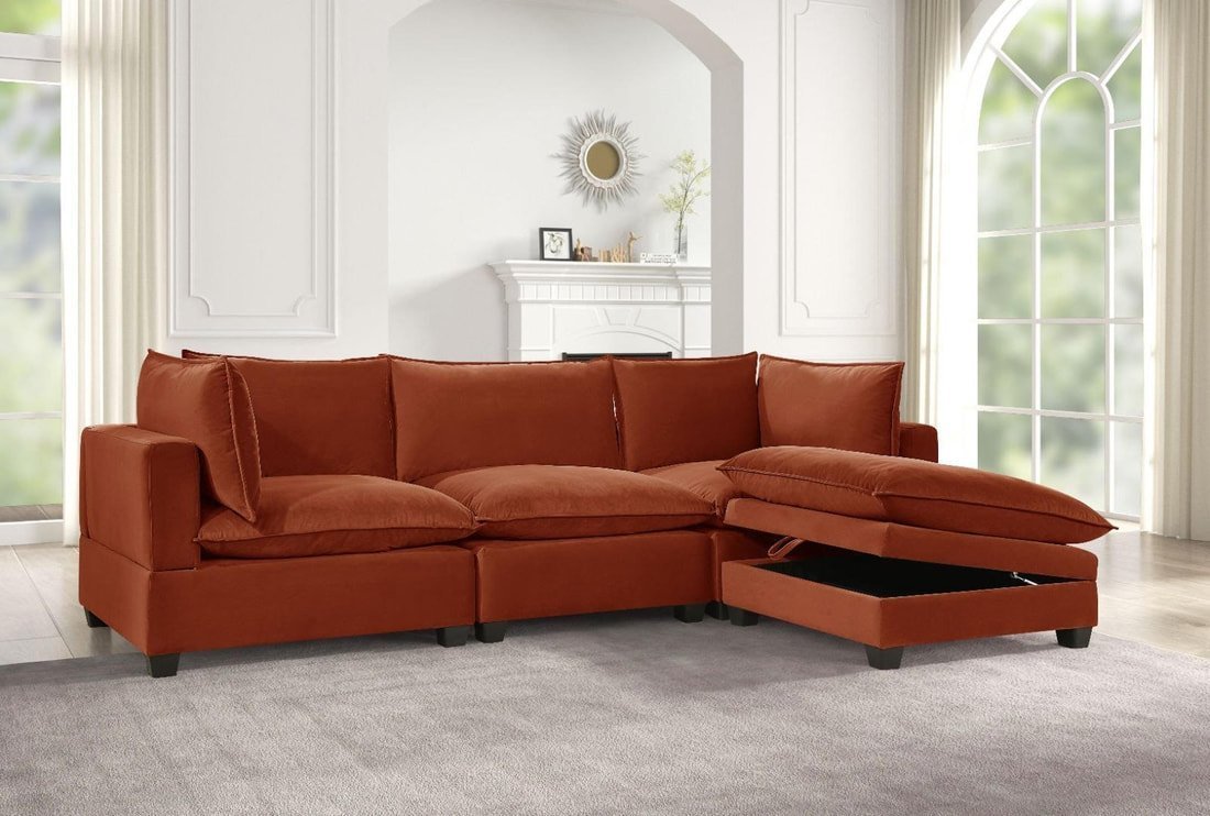cloud2-rust_orig-1.jpg Cloud2 Rust Velvet Modular Sectional (1 LEFT)