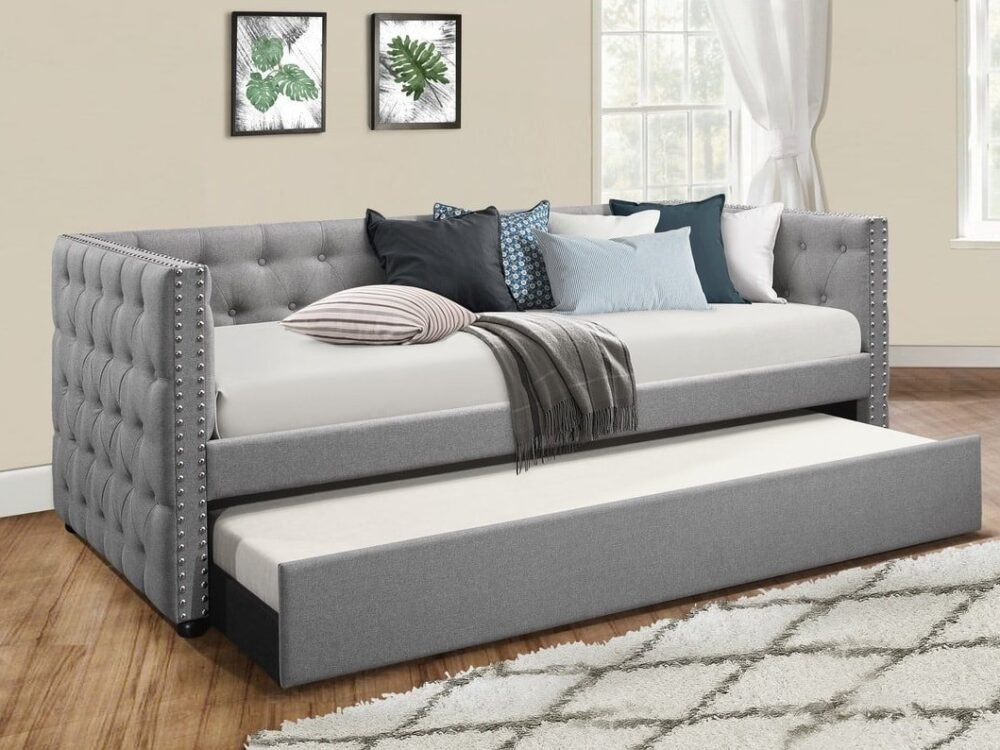 Courage Grey Linen - Daybed with Trundle