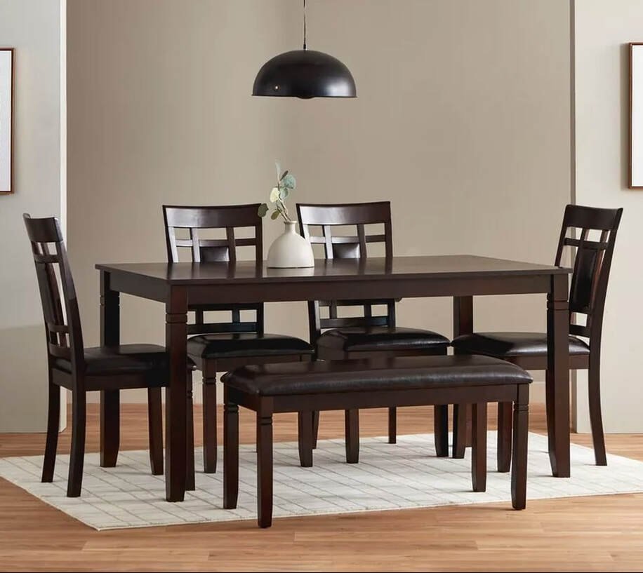 d1015-1.jpeg D1015 - Dining Table + 4 Chair + Bench Set