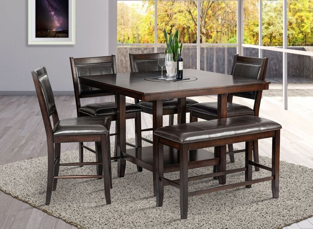 d2320-set-w-background_orig.jpeg D2320 - Counter Height Table + 4 Chair + Bench Set