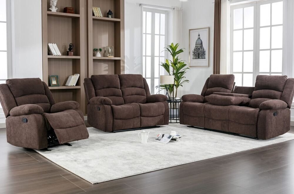 Dynamo2-CHOCOLATE 3PC Reclining Set