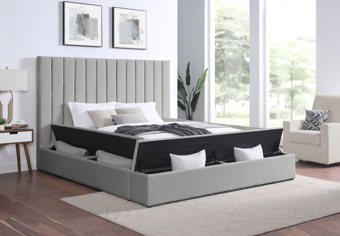 francegrey-3_orig.jpeg France Grey Platform Bed - Queen, King
