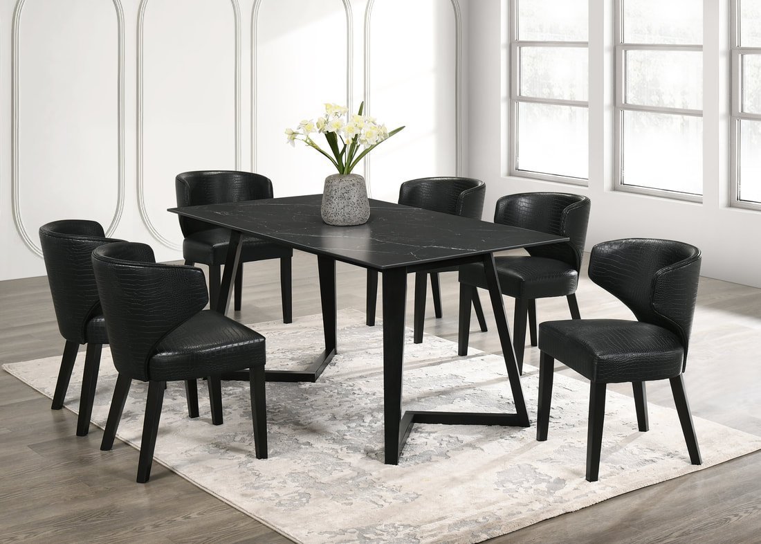 hamiltononyxpu_orig.jpeg Hamilton ONYX PU Black Dining Table + 6 Chair Set