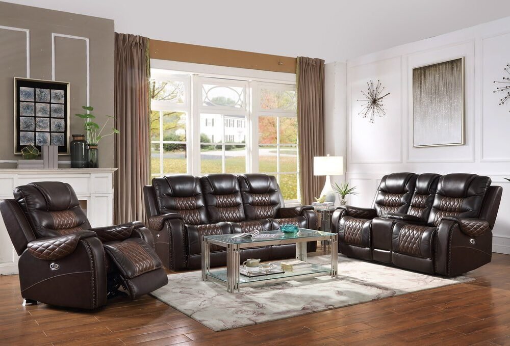 Harley Power - TOP GRAIN LEATHER Reclining Set