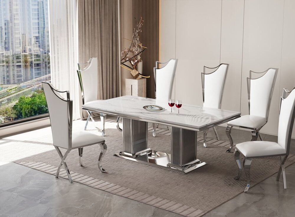 D6061 - Dining Table + 6 Chair Set