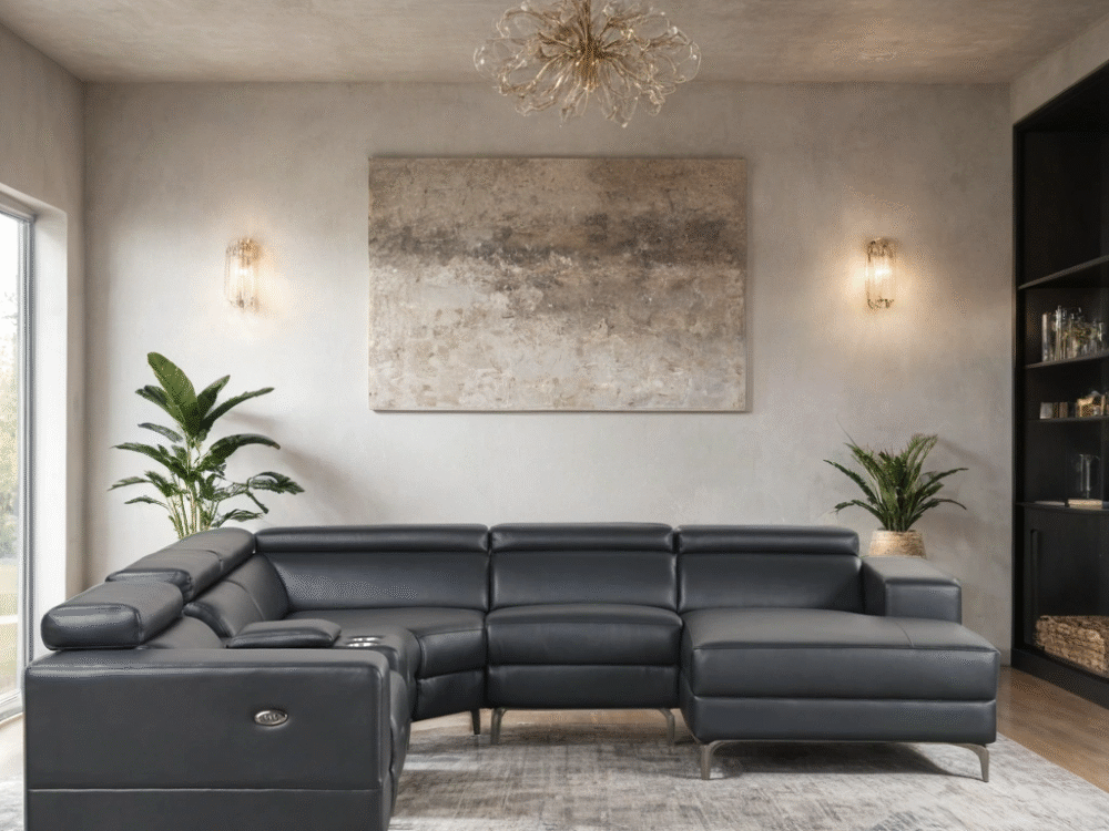 MILANO BLACK - 6PC Power Reclining Sectional