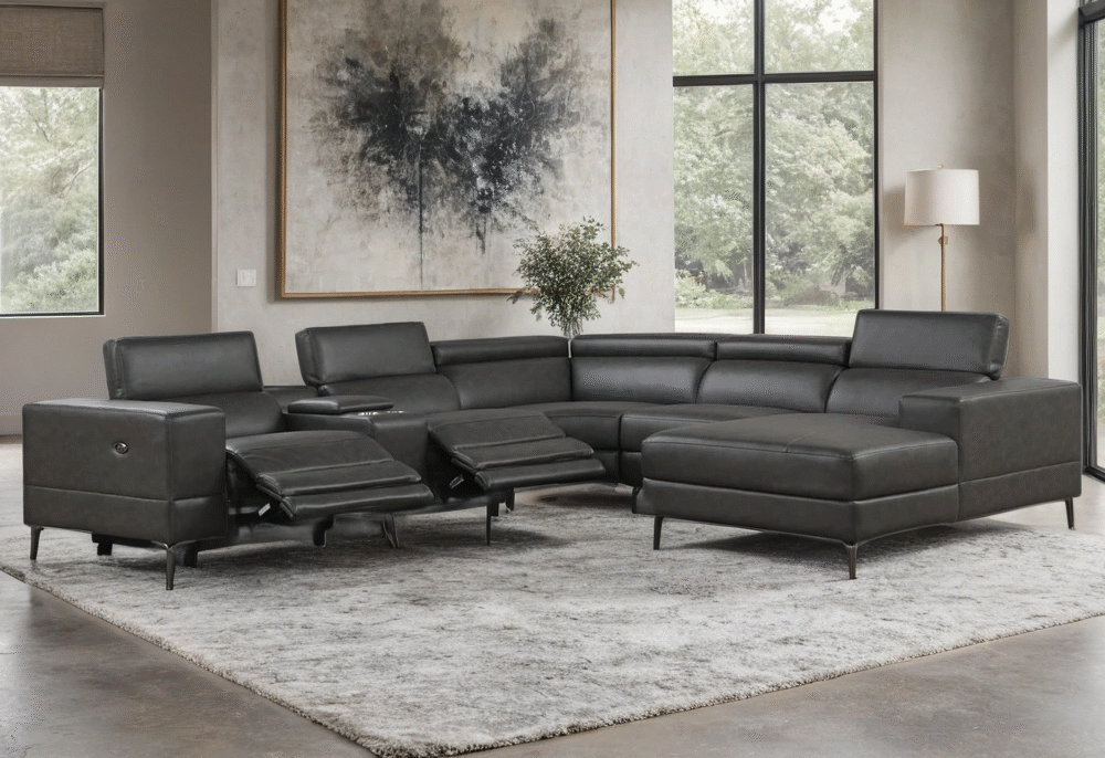 MILANO GRAY- 6PC Power Reclining Sectional