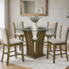 Orlando - Beige Pub Table + 4 Chair Set