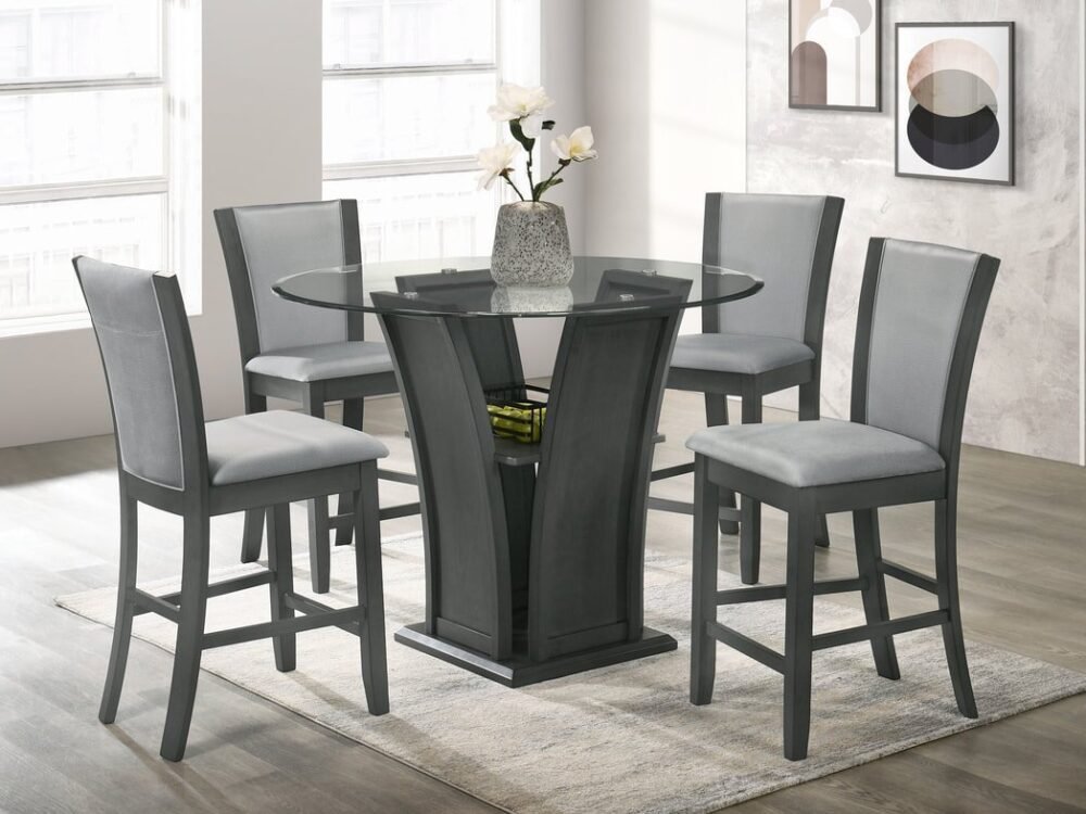 orlando-pub-grey-steel_orig.jpeg Orlando - Grey Pub Table + 4 Chair Set