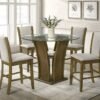 Orlando - Beige Pub Table + 4 Chair Set