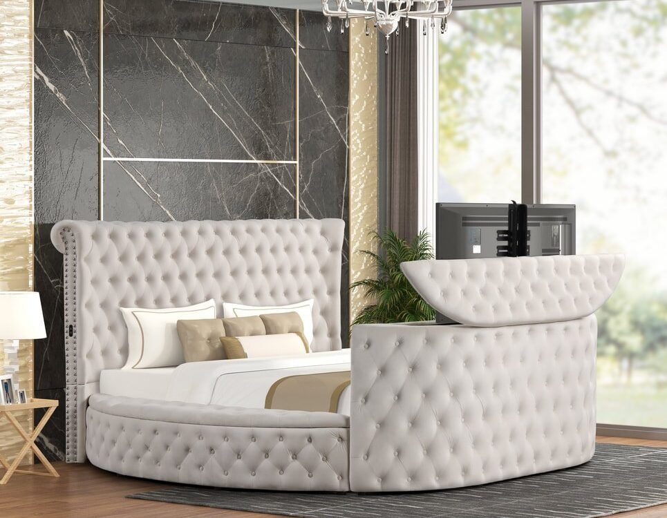 Patron Beige Platform Bed - Queen, King