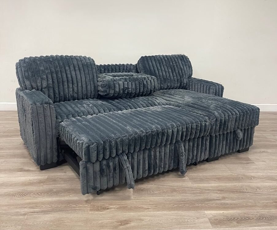 Poland Charcoal Reversible Sectional With Pull-Out Bed