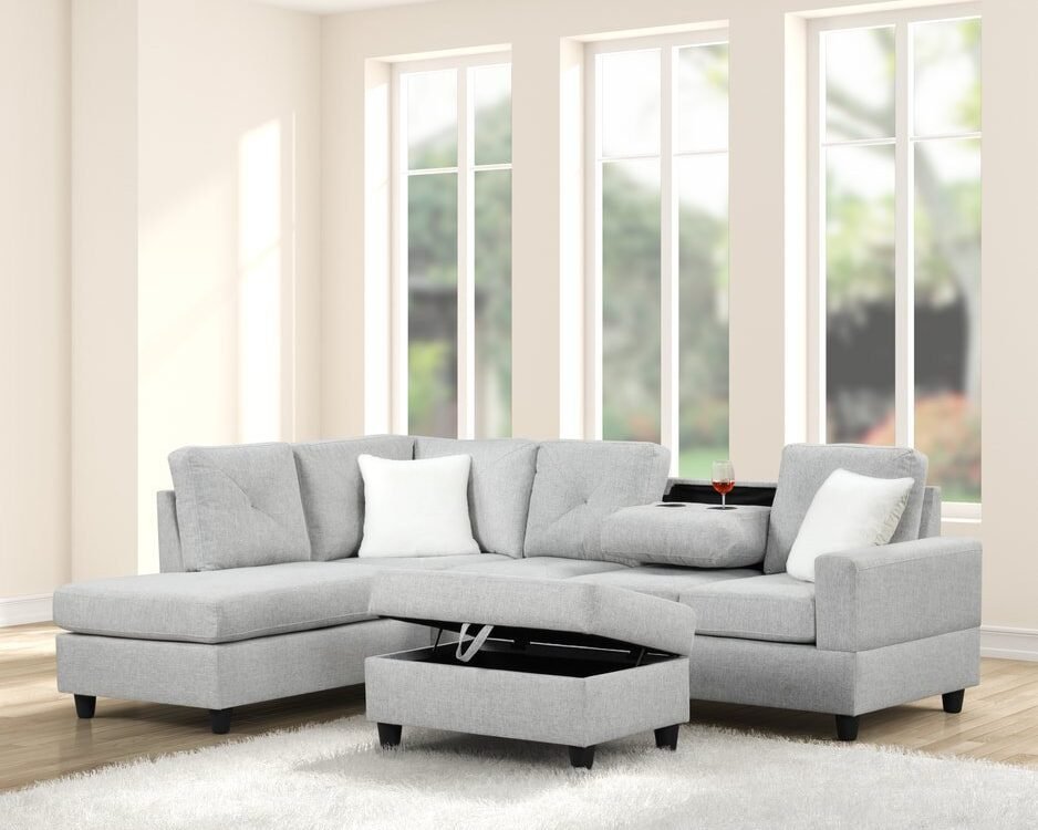 Rocket Gray Reversible Sectional