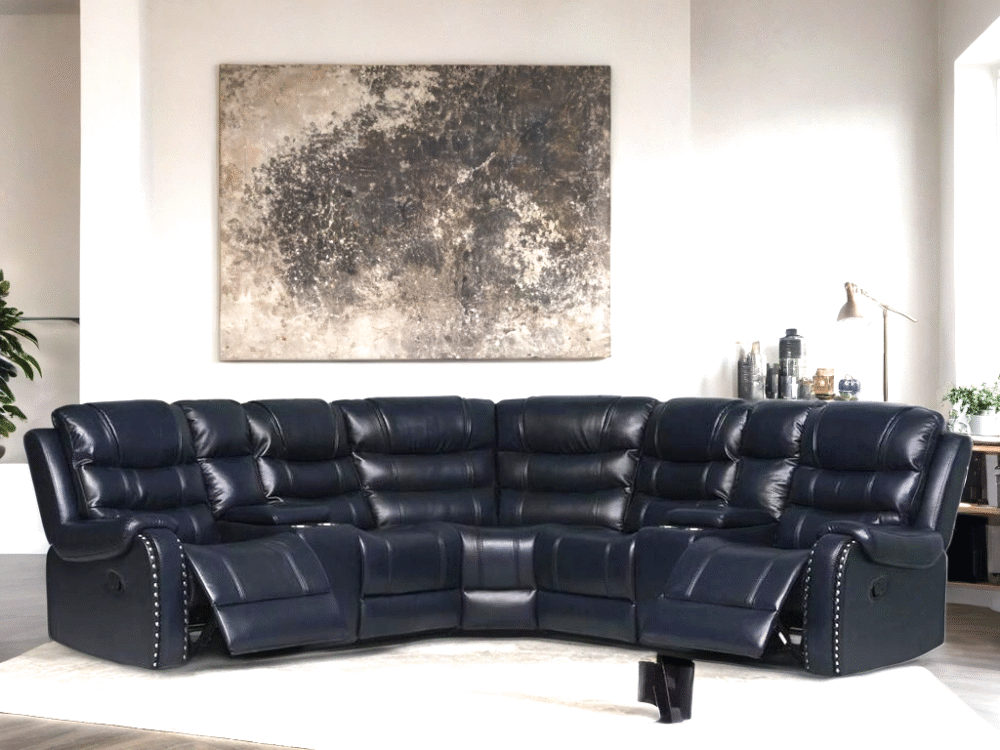 Rose Navy Reclining Sectional
