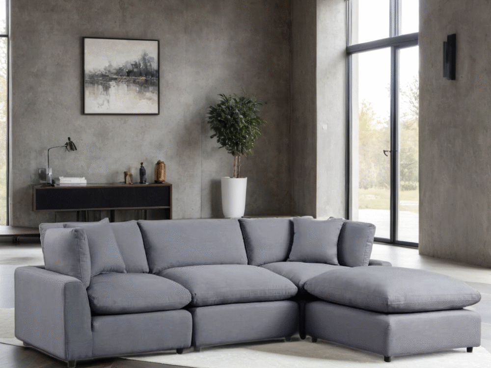SKY Charcoal Linen Modular Sectional