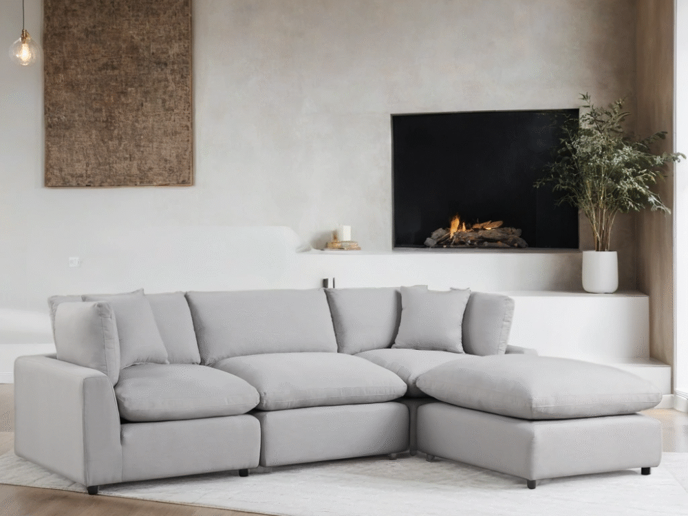 SKY Gray Linen Modular Sectional