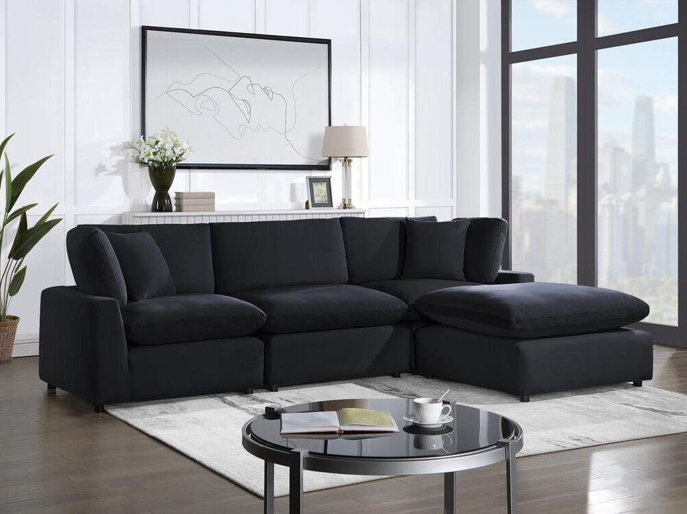 SKY Black Velvet Modular Sectional