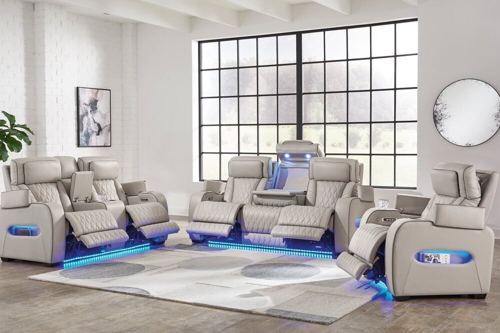 U271-05 Power 2PC Reclining Set (Genuine Leather + Air Massage)