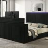 Villa Black Platform Bed - Queen, King