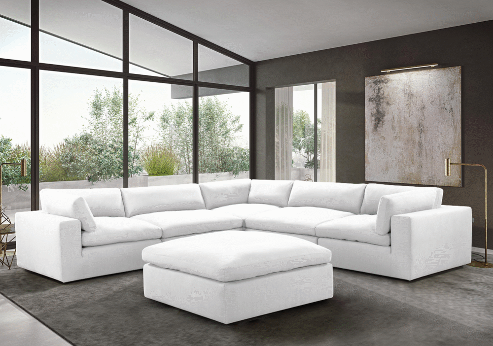 XL CLOUD WHITE Sectional + Ottoman Set