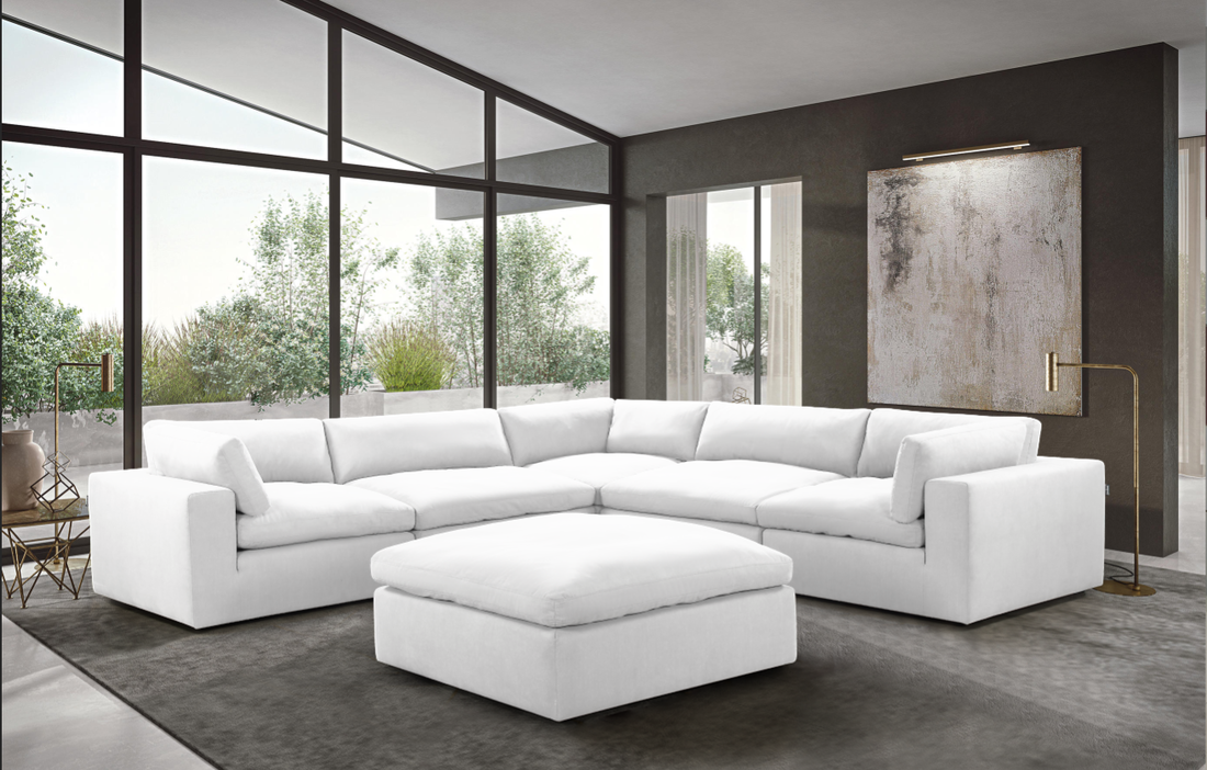 xlcloud-background_orig.png XL CLOUD WHITE Sectional + Ottoman Set